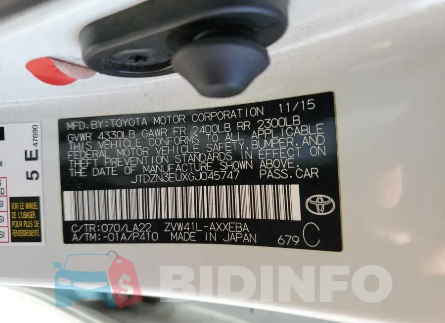 JTDZN3EUXGJ045747 Photo# 12