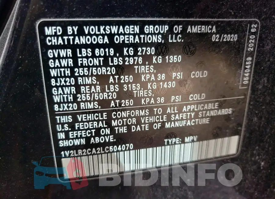 1V2LR2CA2LC504070 Photo# 14