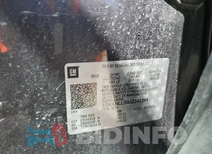 1GKKNLLS8JZ241394 Photo# 13