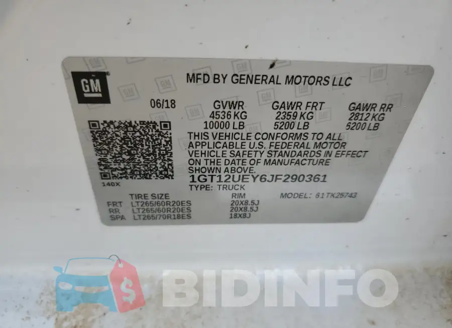 1GT12UEY6JF290361 Photo# 13
