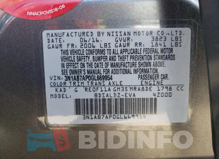 3N1AB7AP0GL669954 Photo# 13