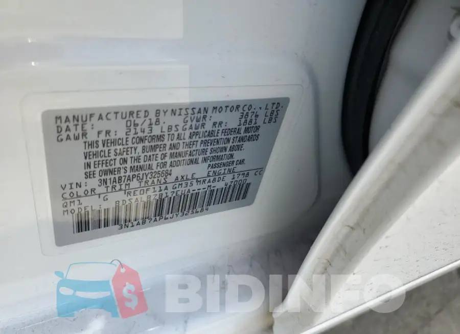 3N1AB7AP6JY325684 Photo# 12