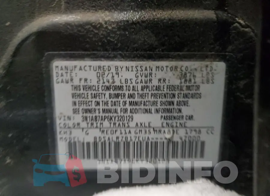 3N1AB7AP6KY320129 Photo# 12