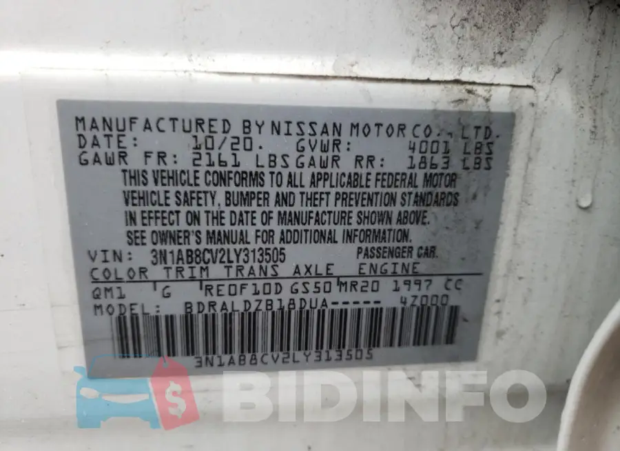 3N1AB8CV2LY313505 Photo# 13