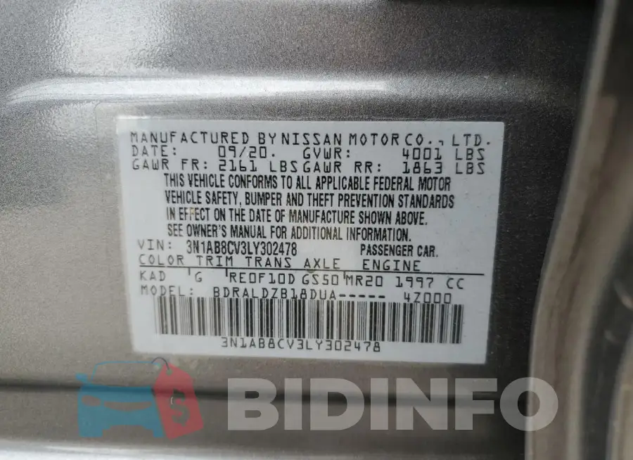 3N1AB8CV3LY302478 Photo# 13