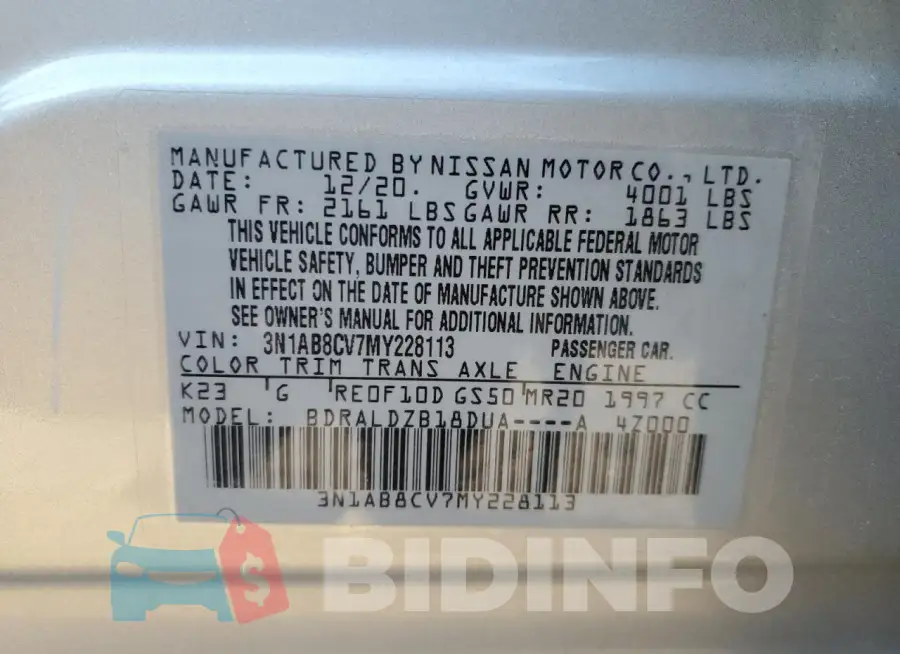 3N1AB8CV7MY228113 Photo# 12