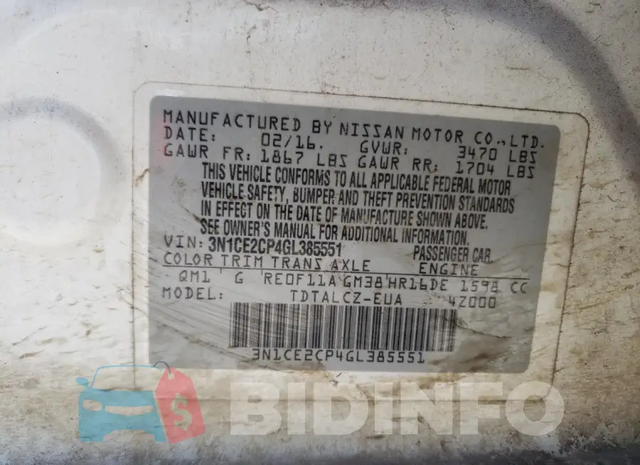 3N1CE2CP4GL385551 Photo# 13