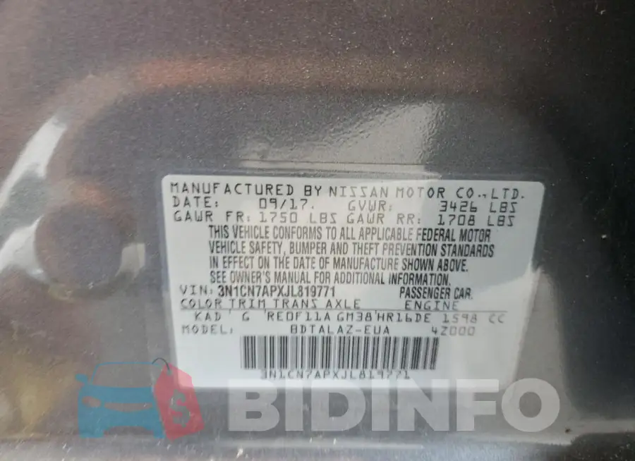3N1CN7APXJL819771 Photo# 12