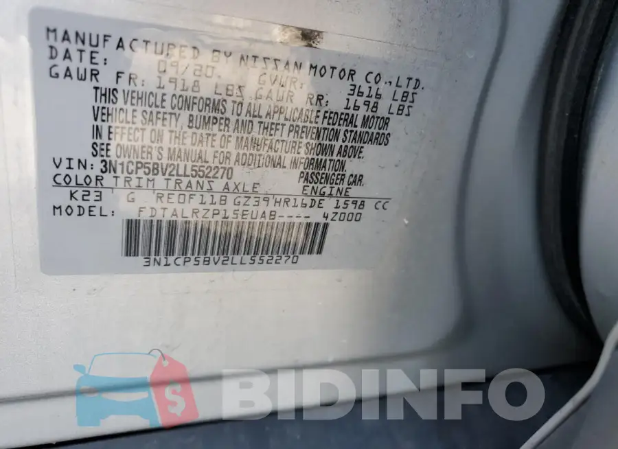 3N1CP5BV2LL552270 Photo# 14