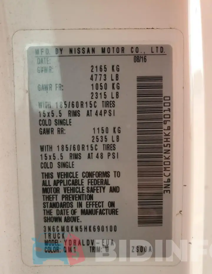 3N6CM0KN5HK690100 Photo# 13