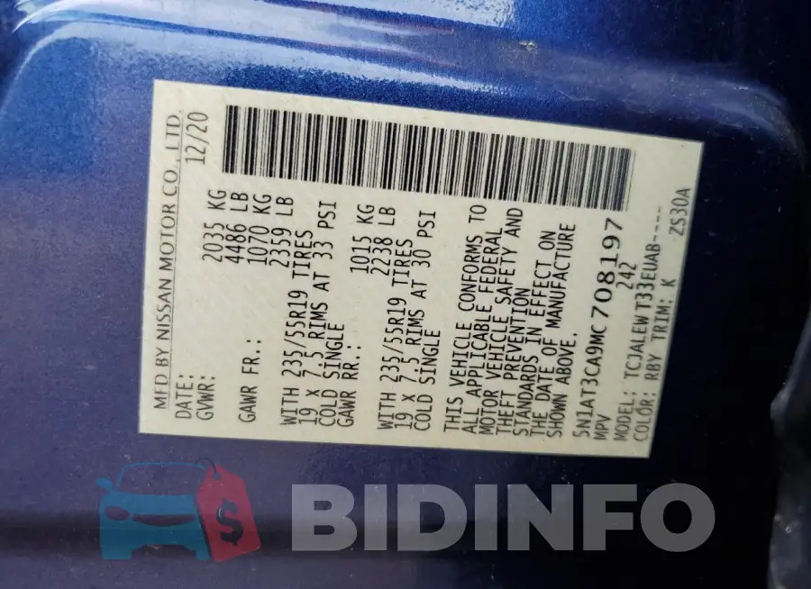 5N1AT3CA9MC708197 Photo# 12