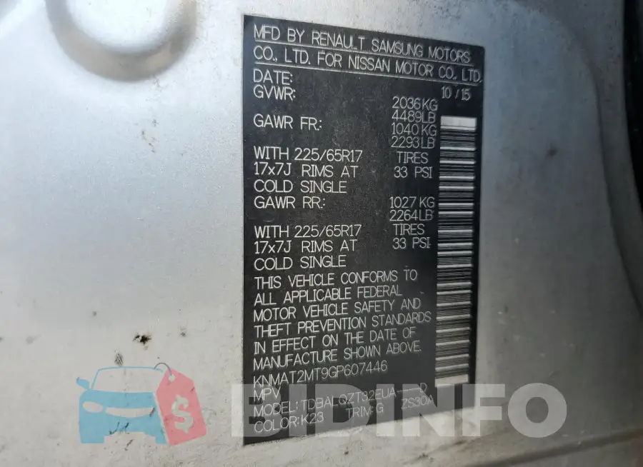 KNMAT2MT9GP607446 Photo# 12