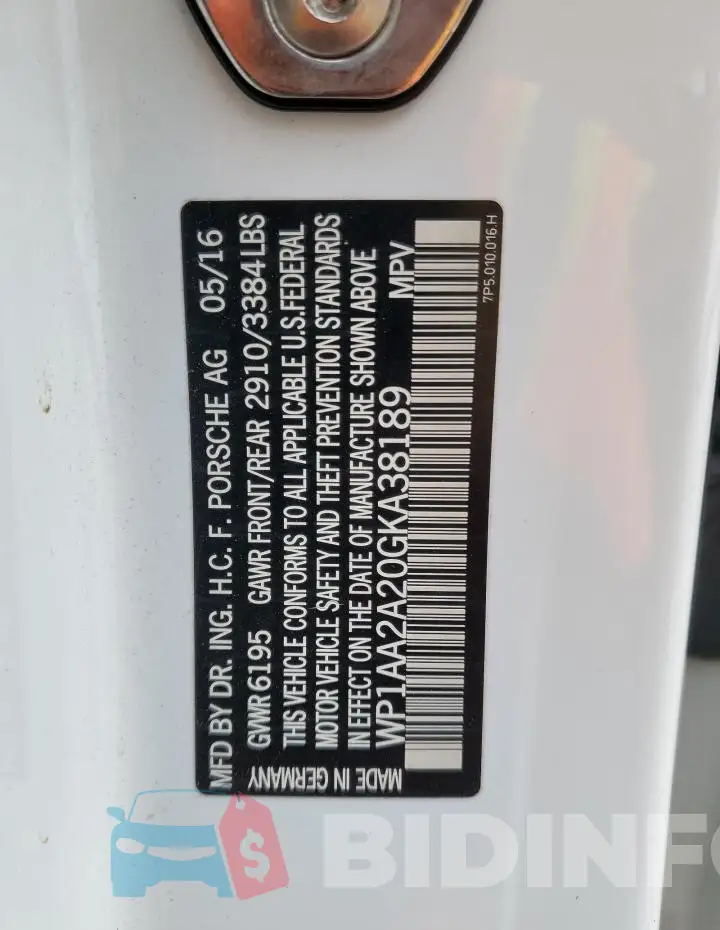 WP1AA2A20GKA38189 Photo# 13
