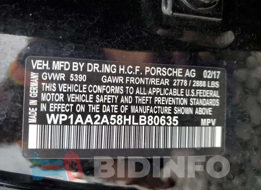 WP1AA2A58HLB80635 Photo# 13