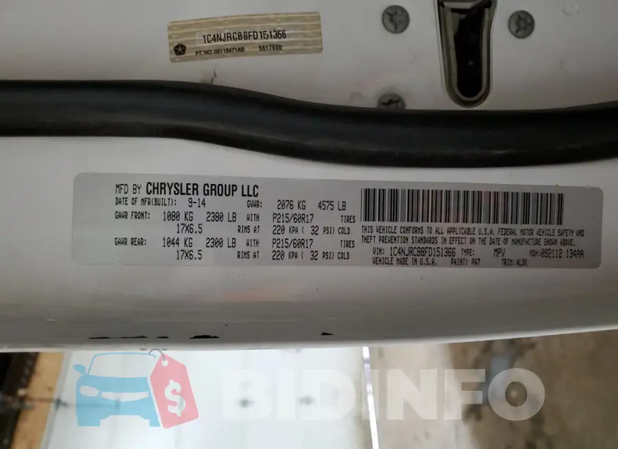 1C4NJRCB8FD151366 Photo# 14