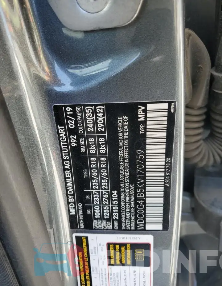WDC0G4JB5KV170759 Photo# 13