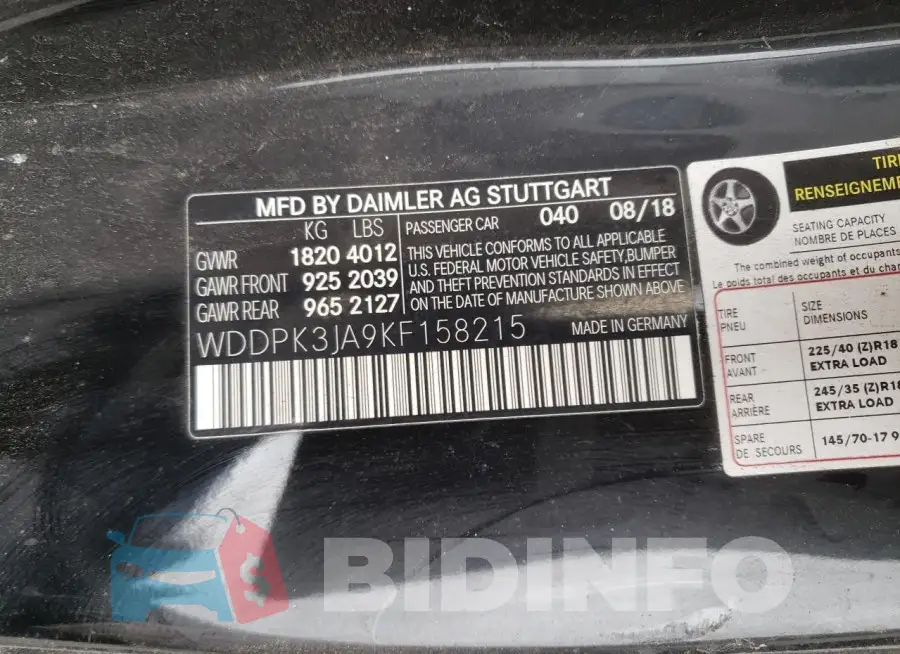 WDDPK3JA9KF158215 Photo# 12