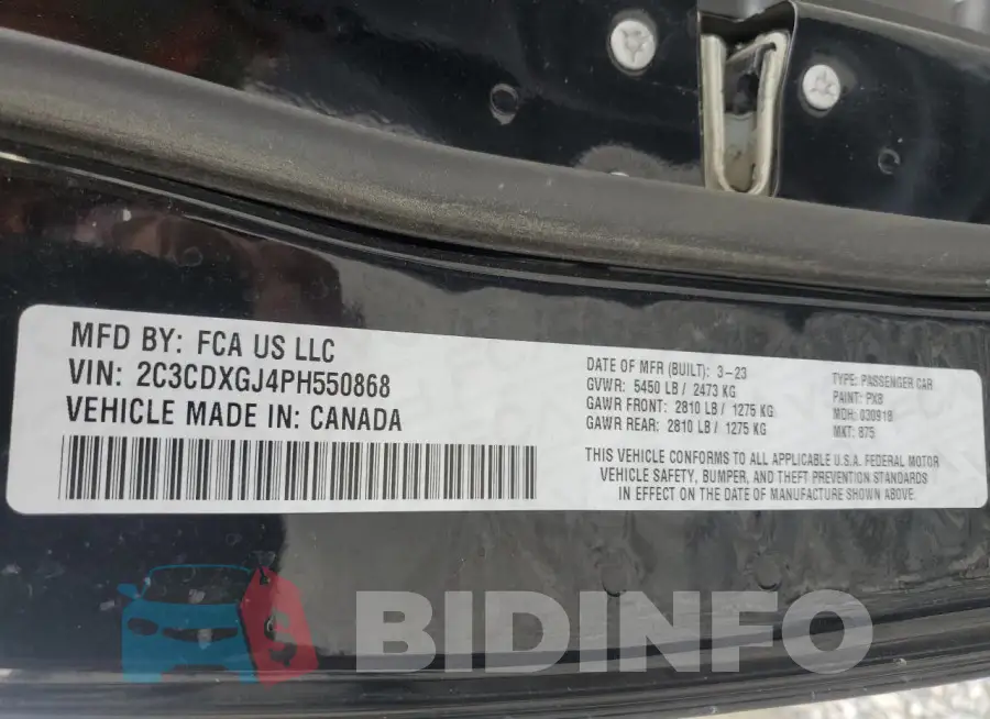 2C3CDXGJ4PH550868 Photo# 12