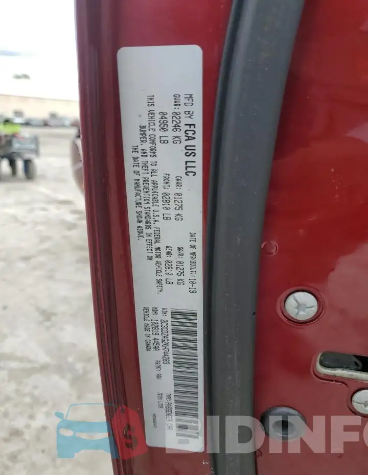 2C3CDZAG2KH744283 Photo# 13