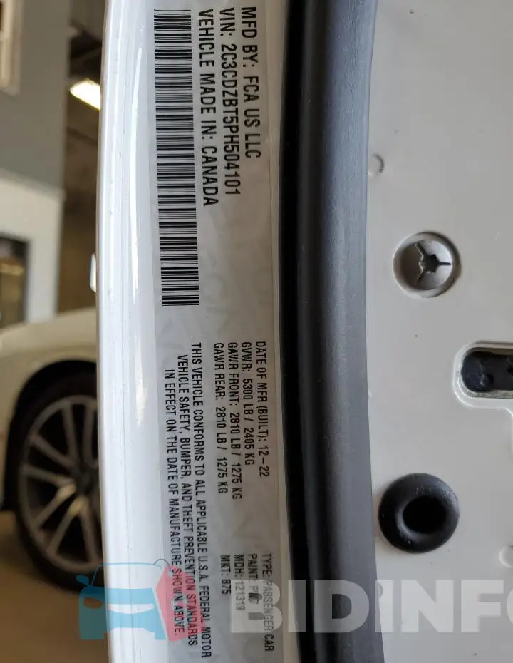 2C3CDZBT5PH504101 Photo# 12