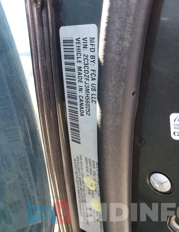 2C3CDZFJ3MH560252 Photo# 13