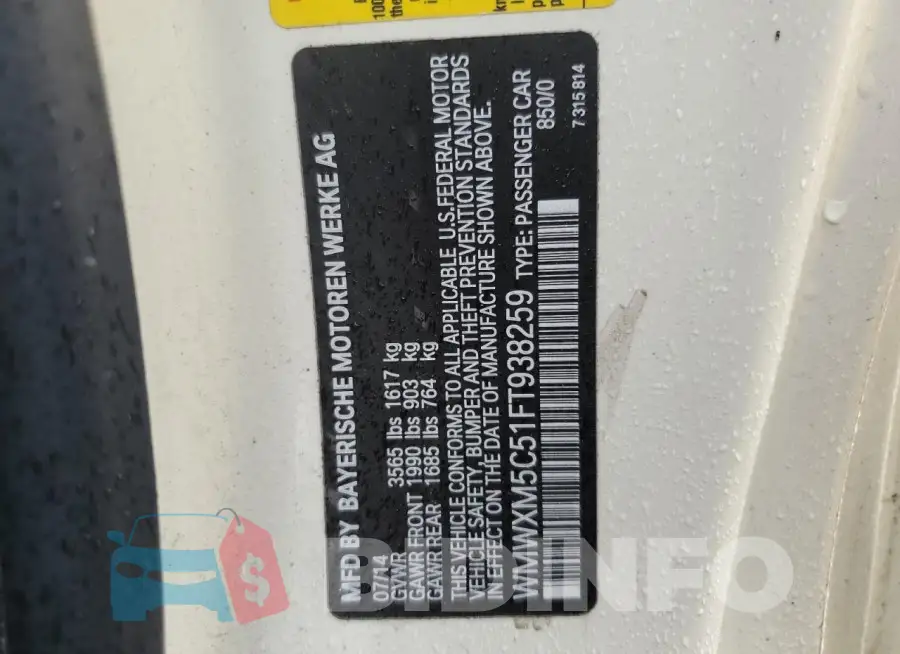 WMWXM5C51FT938259 Photo# 13