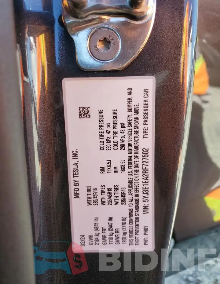 5YJ3E1EA2RF727502 Photo# 12