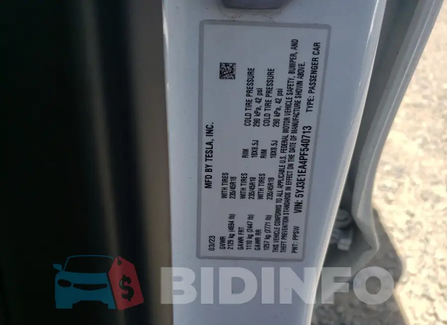5YJ3E1EA4PF540713 Photo# 12