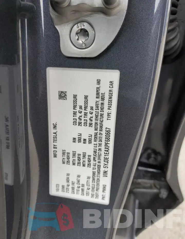5YJ3E1EAXPF680667 Photo# 12