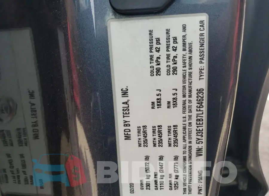 5YJ3E1EB7LF646236 Photo# 12