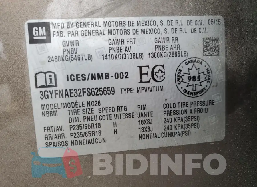3GYFNAE32FS625659 Photo# 13