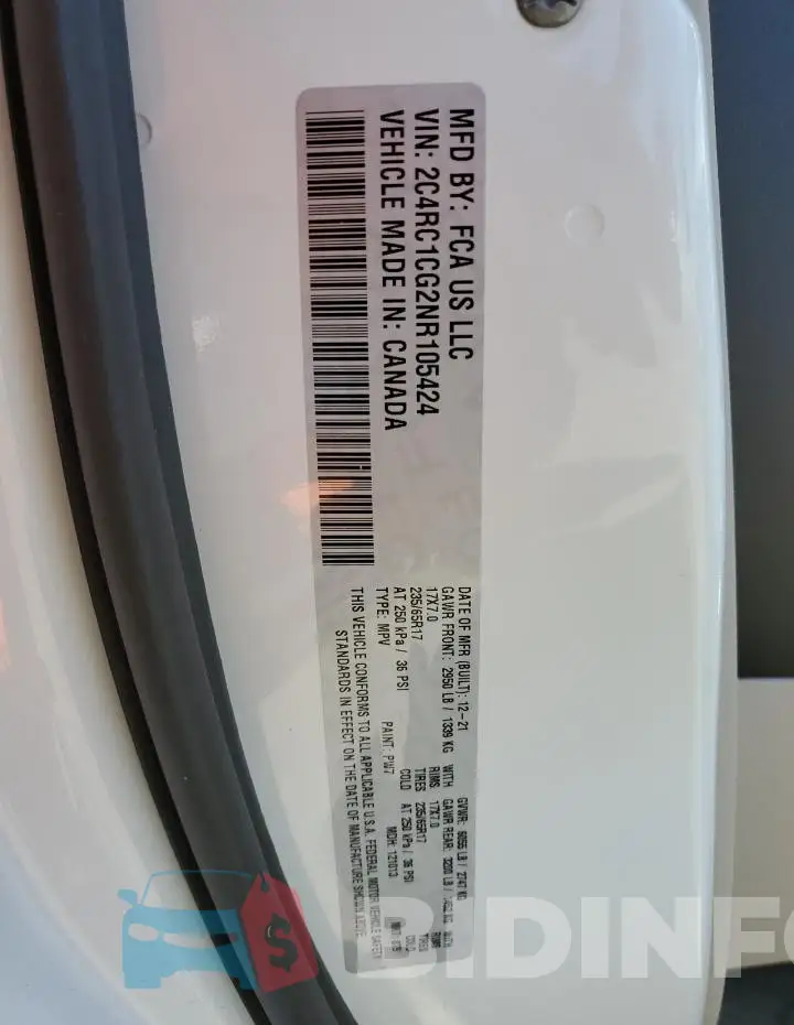 2C4RC1CG2NR105424 Photo# 10