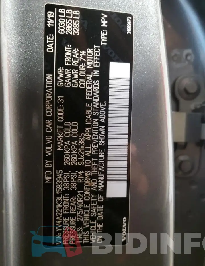 YV4A221K3L1583945 Photo# 14
