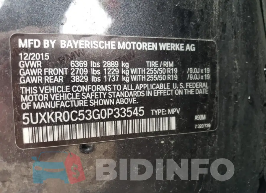 5UXKR0C53G0P33545 Photo# 13