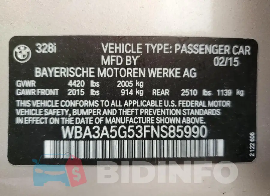 WBA3A5G53FNS85990 Photo# 12
