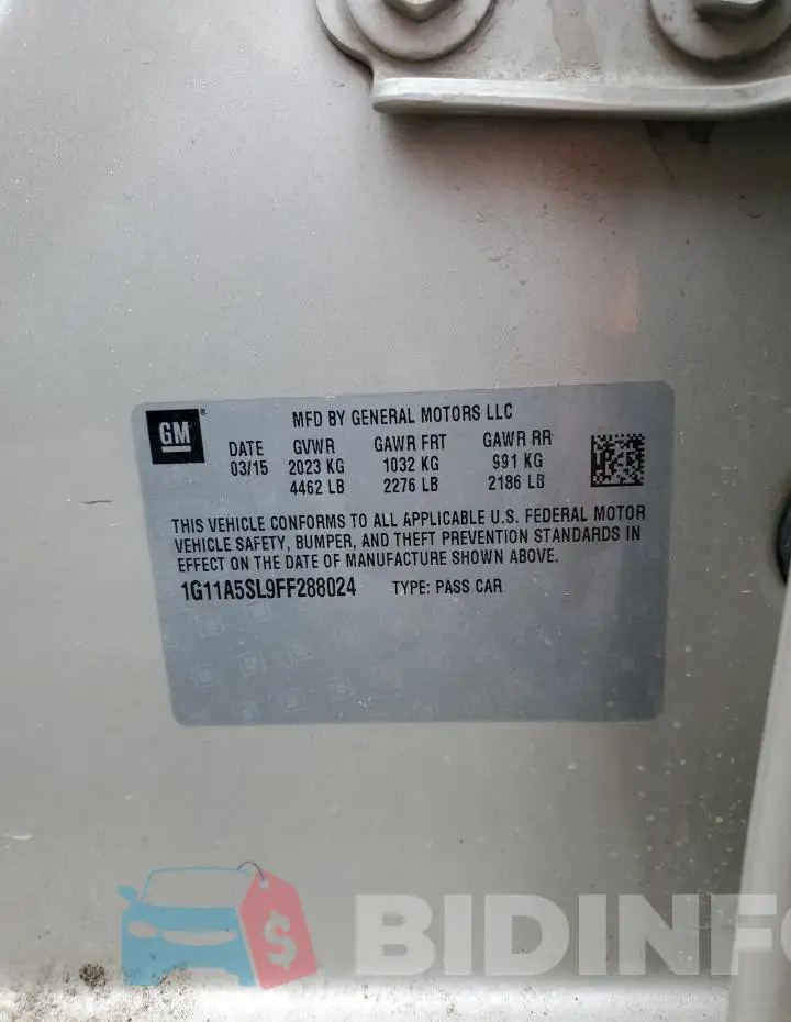 1G11A5SL9FF288024 Photo# 13