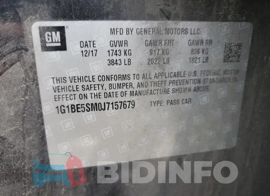 1G1BE5SM0J7157679 Photo# 12