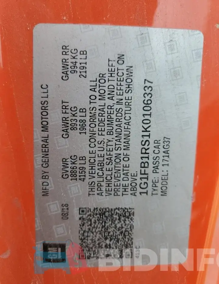 1G1FB1RS1K0106337 Photo# 12