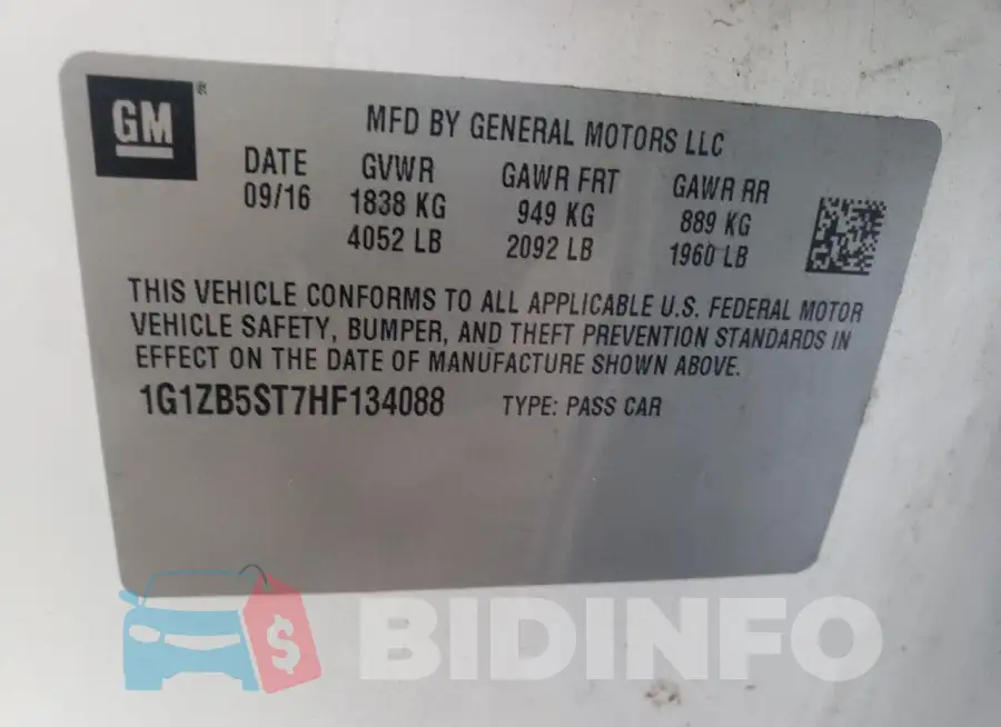 1G1ZB5ST7HF134088 Photo# 13