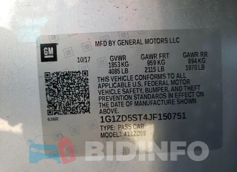 1G1ZD5ST4JF150751 Photo# 12