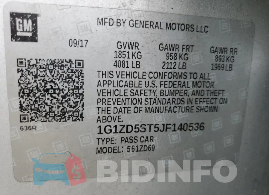 1G1ZD5ST5JF140536 Photo# 13