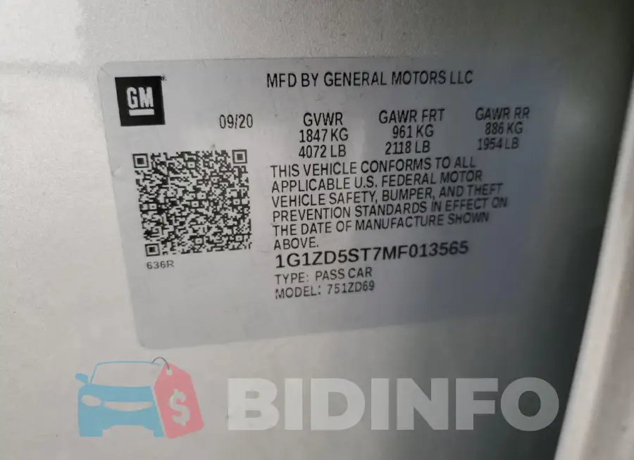 1G1ZD5ST7MF013565 Photo# 12