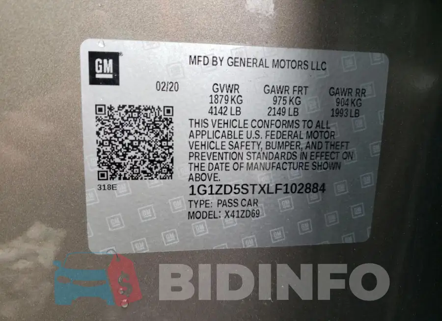 1G1ZD5STXLF102884 Photo# 12