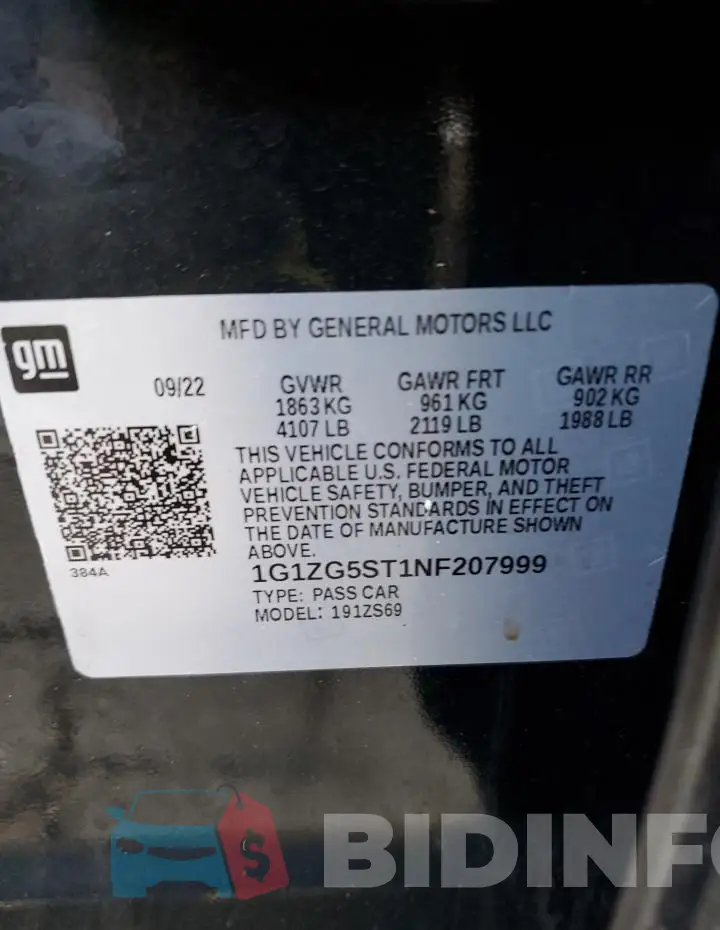 1G1ZG5ST1NF207999 Photo# 12