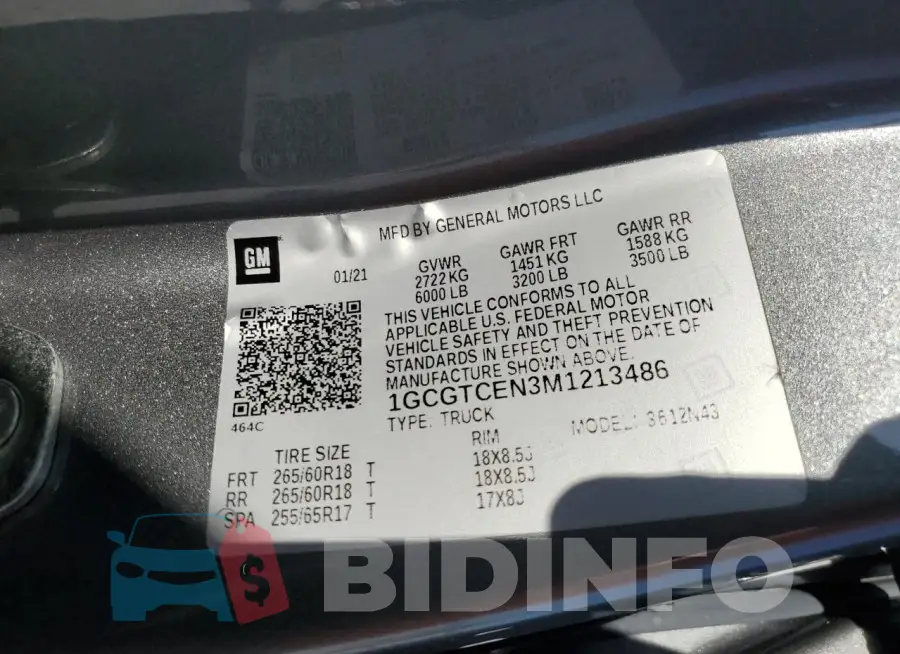 1GCGTCEN3M1213486 Photo# 12
