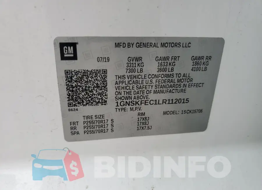 1GNSKFEC1LR112015 Photo# 13