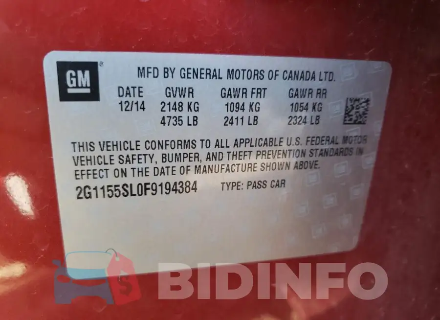 2G1155SL0F9194384 Photo# 12