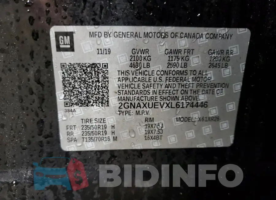 2GNAXUEVXL6174446 Photo# 12