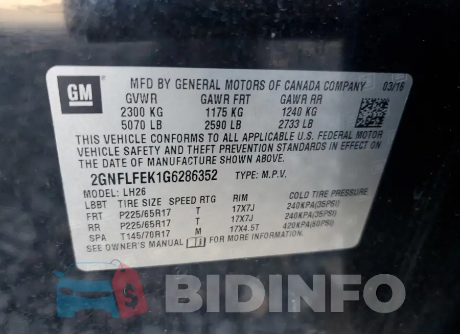 2GNFLFEK1G6286352 Photo# 13
