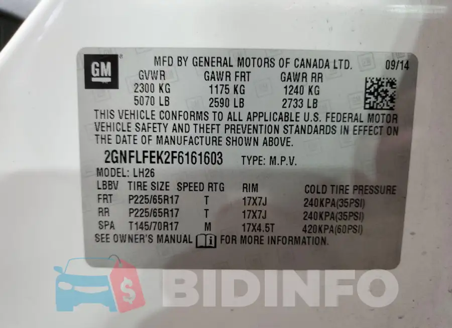 2GNFLFEK2F6161603 Photo# 13